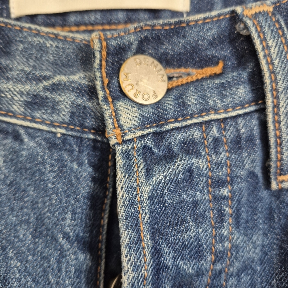 Denim Forum Aritzia The Joni High Rise Loose Crop Denim Jeans Button Fly 24 - Picture 10 of 11